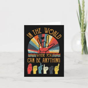 Retro Kindness Autism Awareness Month Asl Vintage  Card