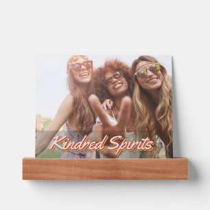 Retro Kindred Spirits Friendship Photo Block Picture Ledge