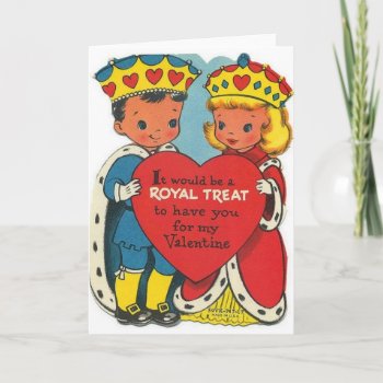 Retro King And Queen Royal Valentine's Day Card by RetroMagicShop at Zazzle