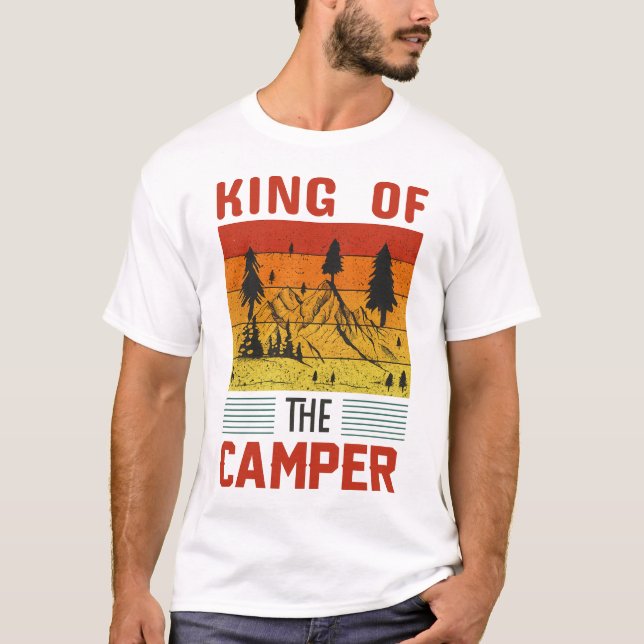 Retro King of the Camper Camping Tee (Front)