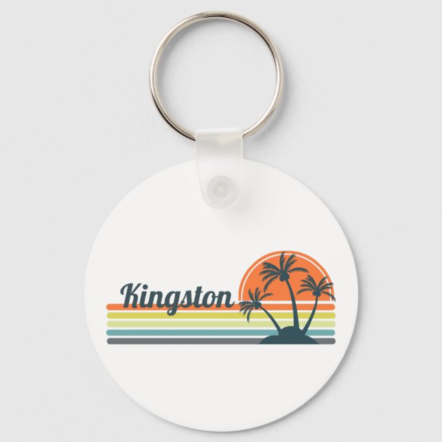 Retro Kingston Sunset Keychain (Front)