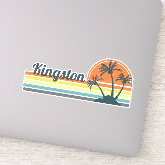 Retro Kingston Sunset Sticker (Detail)
