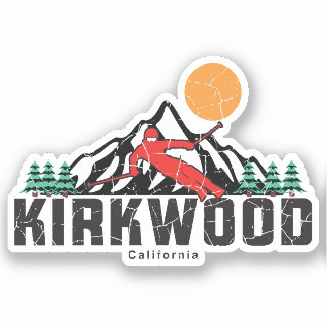 Retro Kirkwood Mountain Ski  Sticker (Front)