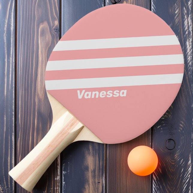 Retro Kiss Three Stripes with Name Ping Pong Paddle (Creator Uploaded)