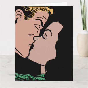 RETRO KISS WEDDING ANNIVERSARY GREETING CARDS