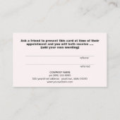 Retro Kissing Lips Cosmetology Referral Card (Back)
