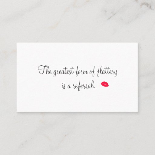 Customizable Retro Kissing Lips Cosmetology Referral Card Business Card Templates