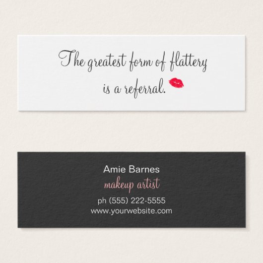 Retro Kissing Lips Cosmetology Referral Card (Front & Back)