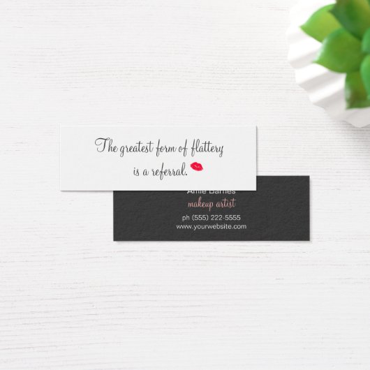 Retro Kissing Lips Cosmetology Referral Card (Desk)