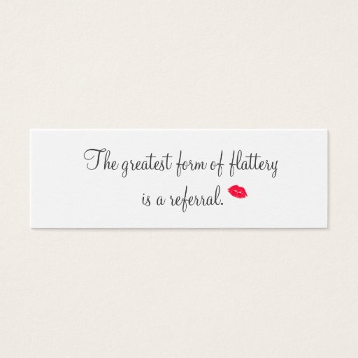 Customizable Retro Kissing Lips Cosmetology Referral Card Business Card Template