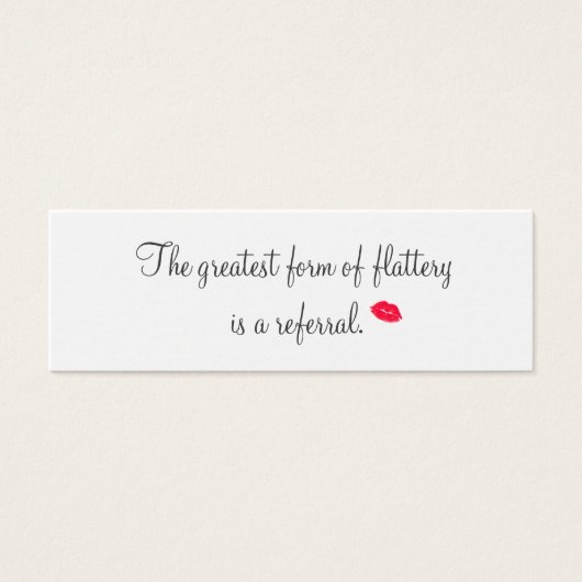 Retro Kissing Lips Cosmetology Referral Card (Front)