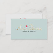 Retro Kissing Lips Makeup Artist Cosmetology Business Card (Front/Back)