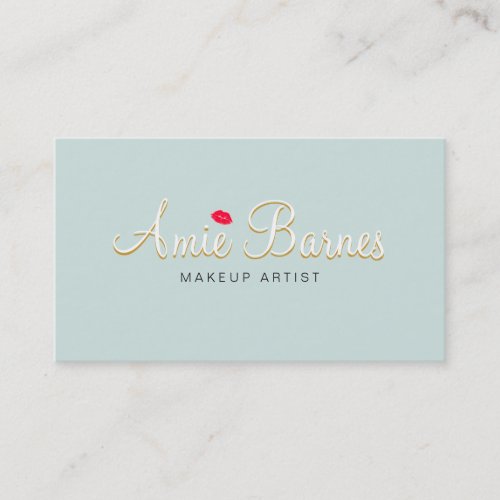 Retro Kissing Lips Makeup Artist Cosmetology Business Card