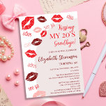 Retro Kissing My 20's Goodbye 30th Birthday Party Invitation<br><div class="desc">Celebrate a fabulous 30th birthday in style with this "Kissing My 20’s Goodbye" birthday party invitation! Perfect for a girly, trendy, and funny celebration, this stylish invitation is designed for her special day. Featuring a retro-inspired half arch in blush pink on the right, it exudes a modern flair while staying...</div>