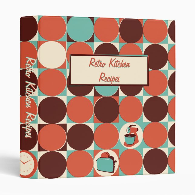 Retro Kitchen 1 inch Binder (Front/Spine)