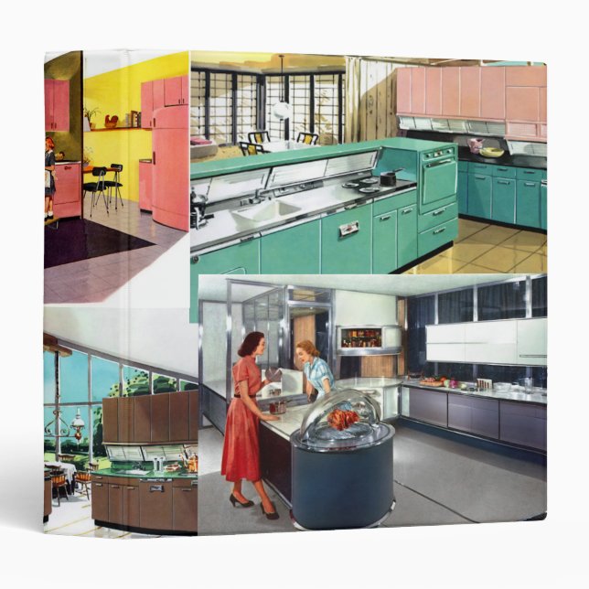 Retro Kitchen 3 Ring Binder (Front/Spine)