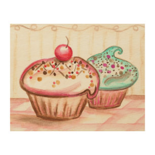 Retro Kitchen Bakery Cupcake Wall Art
