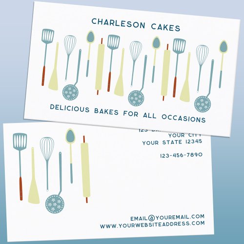 Retro Kitchen Baking Catering Food Business Card