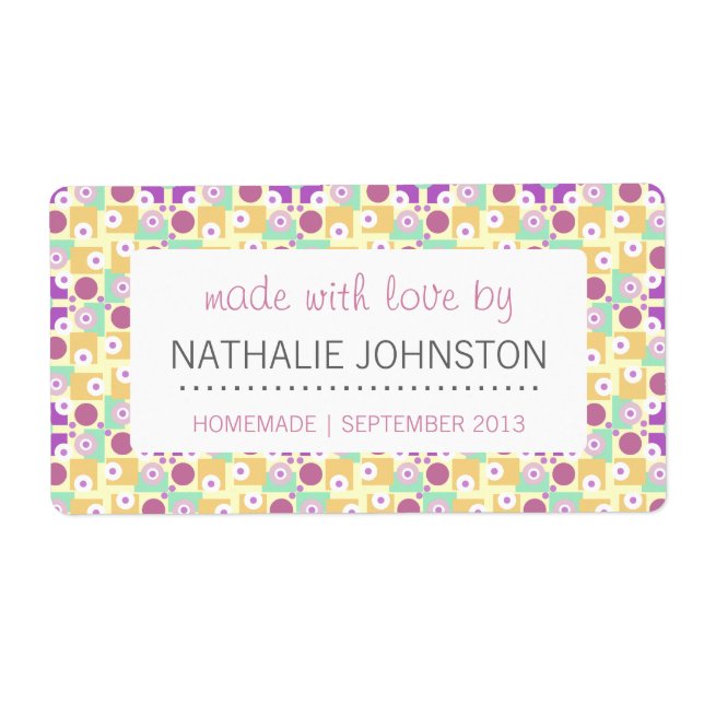 Retro Kitchen Breakfast Diner 1950s Purple Aqua Label (Front)