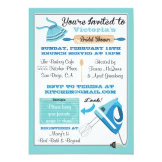 Retro Kitchen Themed Bridal Shower Invites Paper Crave Cutting Board Shower Invitations