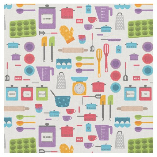 retro kitchen chef cook baking fabric