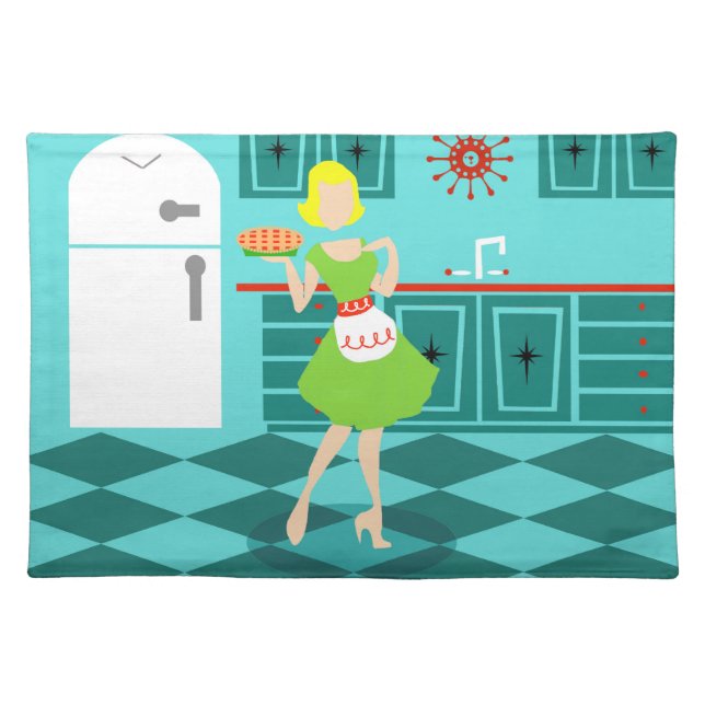 Retro Kitchen Cloth Placemat (Front)