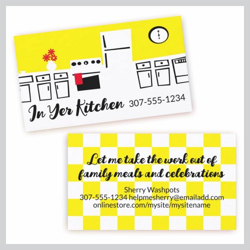 Retro white kitchen cooking culinary business card