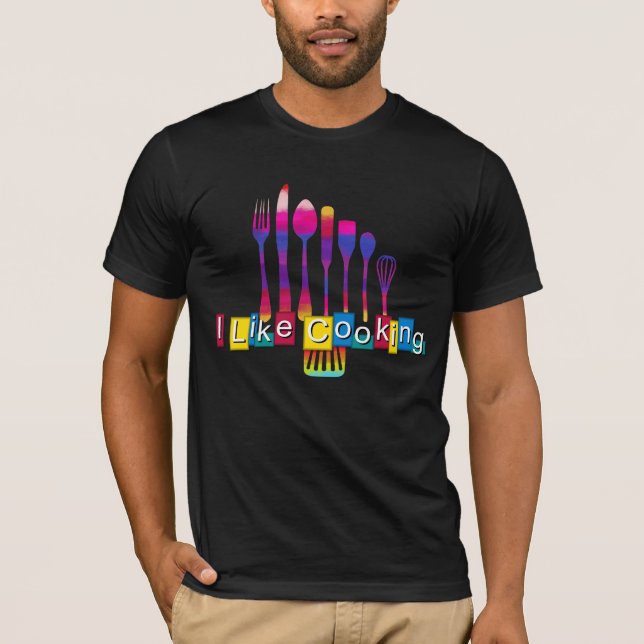 Retro Kitchen Cooking (I Like Cooking) T-Shirt (Front)