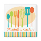 Retro Kitchen Cooking Utensils Personalized Magnet