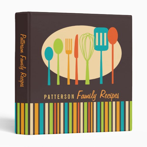 Retro Kitchen Cooking Utensils Recipe Binder