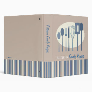 Retro Kitchen Cooking Utensils Recipe Binder