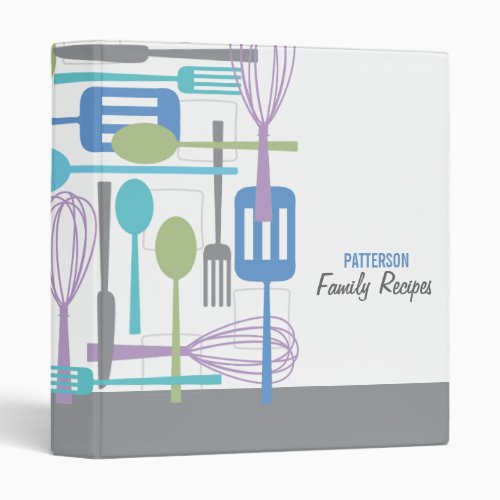 Retro Kitchen Cooking Utensils Recipe Binder