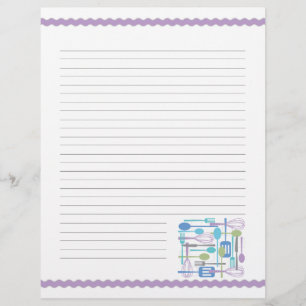 Retro Kitchen Cooking Utensils Recipe Pages