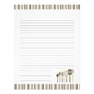 Retro Kitchen Cooking Utensils Recipe Pages