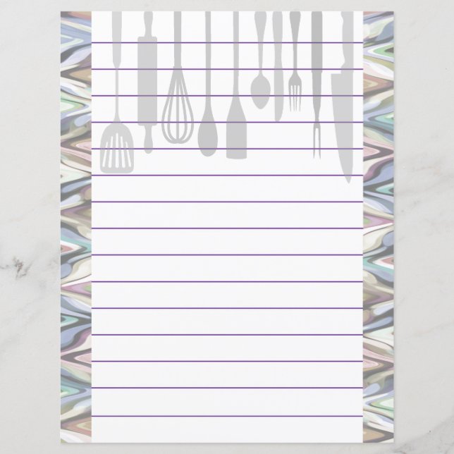 Retro Kitchen Cooking Utensils Zigzag Chevron (Front)