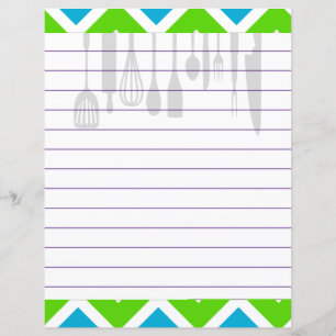 Retro Kitchen Cooking Utensils Zigzag Chevron