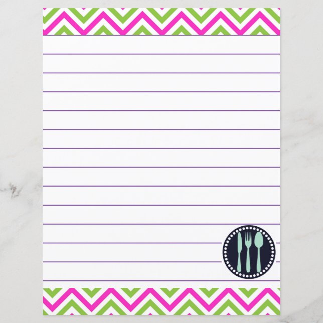 Retro Kitchen Cooking Utensils Zigzag Chevron (Front)