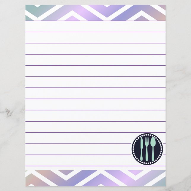 Retro Kitchen Cooking Utensils Zigzag Chevron (Front)