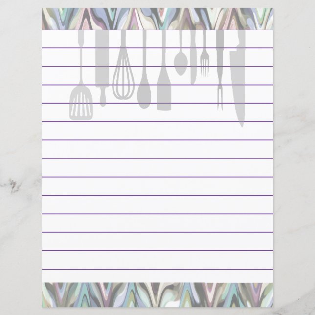 Retro Kitchen Cooking Utensils Zigzag Chevron (Front)