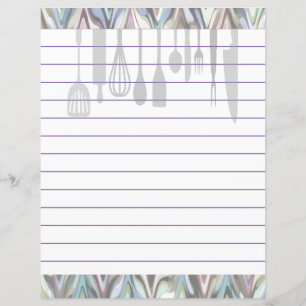 Retro Kitchen Cooking Utensils Zigzag Chevron