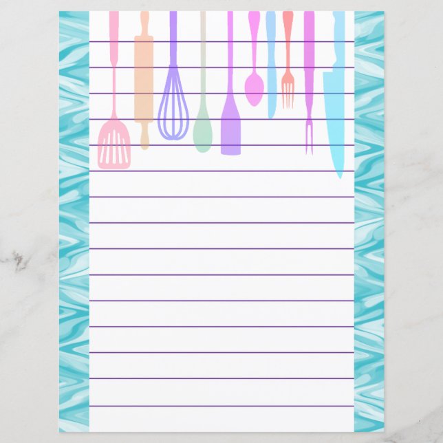 Retro Kitchen Cooking Utensils Zigzag Chevron (Front)