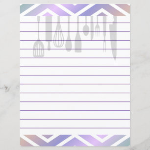 Retro Kitchen Cooking Utensils Zigzag Chevron