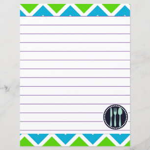 Retro Kitchen Cooking Utensils Zigzag Chevron