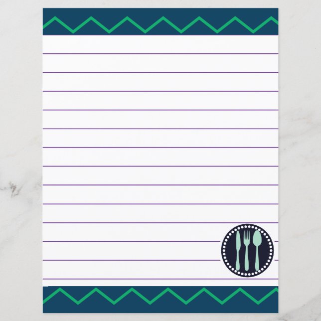 Retro Kitchen Cooking Utensils Zigzag Chevron (Front)