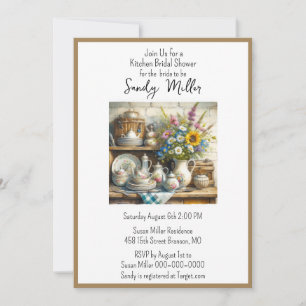 Retro Kitchen Dishes Bridal Shower Invitation