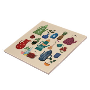 Retro Kitchen Essentials Ceramic Tile