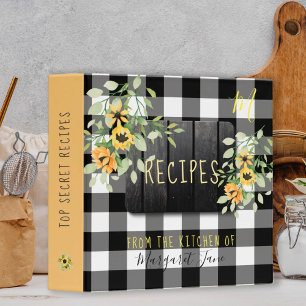 Retro kitchen family monogram cookbook recipes 3 ring binder