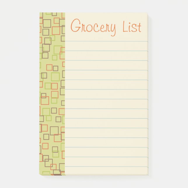 Retro Kitchen Grocery List Post It Notes Gift (Front)