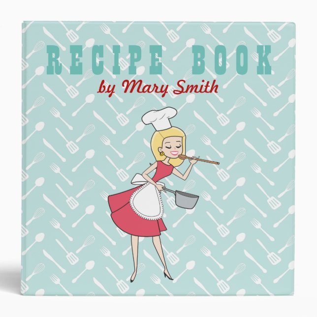 Retro Kitchen Illustrated Recipe Binder (Front)