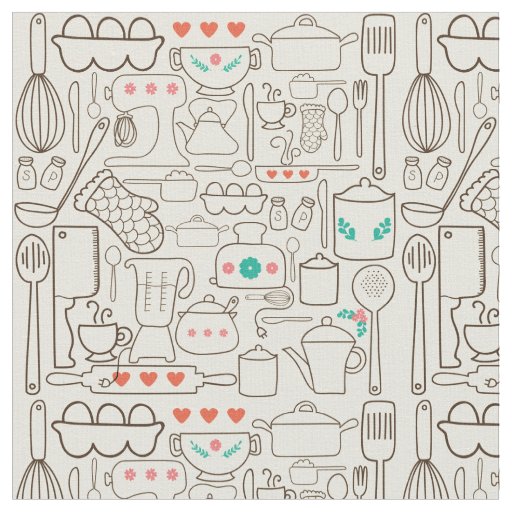 Retro Kitchen in Cream Fabric